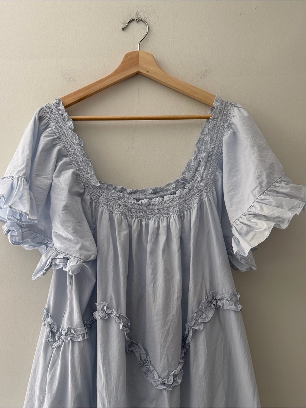 Free People Midi Dress Harriet Endless Summer Tiered Ruffles Blue Size Medium - Picture 9 of 10